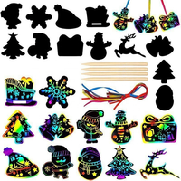 Funky Scratch Art pour enfants magique arc-en-ciel couleur artisanat suspendus ornements Kit pour l'école bricolage artisanat activité Art projet fête faveur