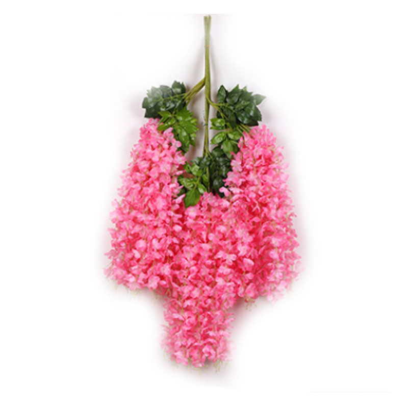 Glicine di fiori artificiali di seta ad alta densità rosa