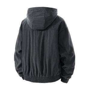 Nouvelle veste en toile à capuche pour homme avec plusieurs poches zippées, adaptée à la vente en gros par les fabricants de vestes de rue et décontractées - Product Image 5