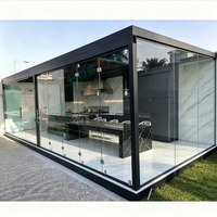Porte pliante télescopique sans cadre en verre, quincaillerie en acier inoxydable, grande porte accordéon panoramique pour véranda, balcon, patio, intérieur