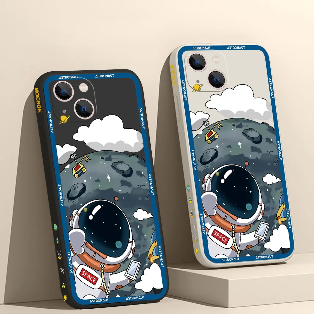 OEM Cute cartoon astronaut mobile phone cover cases back UV Printing tpu sublimation phone case blanks for iphone 14 pro max