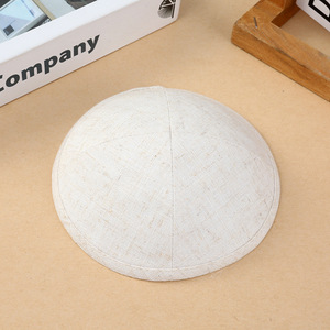 หมวกยาร์มุลเกะผ้าลินินผลิตจากโรงงานของเราเอง พร้อมปักลายตามสั่ง ระบายอากาศได้ดี ใช้ได้ทุกฤดู สไตล์ชาติพันธุ์ตะวันออกกลาง - Product Image 2