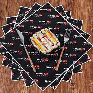 Custom Logo <b>Greaseproof</b> PE Coated Recyclable Virgin Burger Wrapping <b>Paper</b> for Sandwiches Fries Fried Packaging Takeaway - Product Image 2