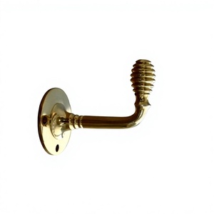Classic Brass Wall Mounted <b>Coat</b> Hook Single Hook Rust Resistant Metal Clothing <b>Holder</b> Vintage Style Bathroom Hooks Durable - Product Image 1