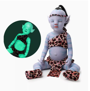 Muñeca Luminosa <span class=keywords><strong>Avatar</strong></span> <span class=keywords><strong>Reborn</strong></span>, Lavable y Realista, Hecha de Goma Suave que Cubre Todo el Cuerpo - Product Image 1