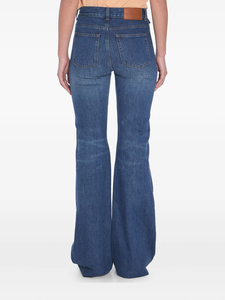 Özel yüksek bel kadın alevlendi kot sıska Fit nefes Denim giyim mavi bayanlar için - Product Image 4