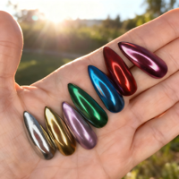 Pigment à ongles spécifique aux professionnels, particules ultra-fines, pigment miroir chromé, 100% brillance miroir, poudre magique pour ongles