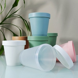 Custom 200ml 250ml Airtight White Pink <b>Plastic</b> Beauty PP <b>Jar</b> with Lid Ice Cream Bottle Shape Cosmetic Packaging Capacity 50ml - Product Image 4