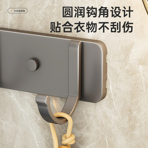 Wall Mounted Coat Rack With 6 <b>Hooks</b> Stainless Steel Heavy Duty For Bathroom <b>Kitchen</b> Behind Door Storage <b>Hook</b> - Product Image 3