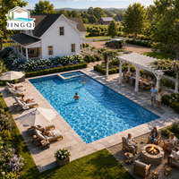 Piscine de nage à contre-courant professionnelle sur mesure pour hôtel, complexe hôtelier, jardin, grande piscine extérieure, grande taille, en fibre de verre, modulaire, enterrée