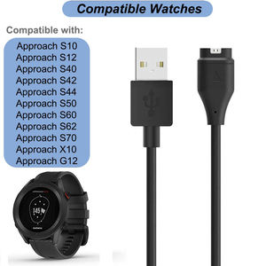 Cable de Carga Magnético USB de Repuesto para Reloj Inteligente, 1M de Longitud, 3.3 Pies, Color Negro, para <span class=keywords><strong>Garmin</strong></span> <span class=keywords><strong>Approach</strong></span> S10 S40 S42 S50 <span class=keywords><strong>S60</strong></span> S70 - Product Image 3