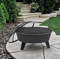 Barbecue portable de haute qualité avec revêtement en poudre, four à feu avec fourchette à feu