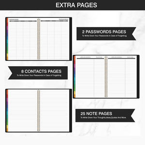 Carnet en cuir A5 à spirale avec logo doré, couverture rigide écologique, sangle élastique et design imprimé pour usage professionnel et bureautique - Product Image 2