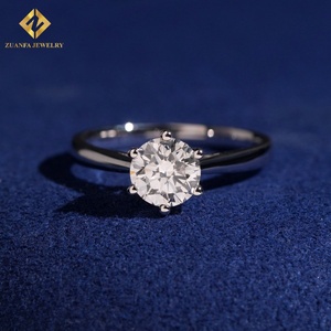 Trendy Eternity <span class=keywords><strong>Single</strong></span> Diamond Ring Damen Schmuck Versprechen 18 Karat Weißgold Verlobung Hochzeits labor Diamantring mit IGI-Zertifikat - Product Image 1