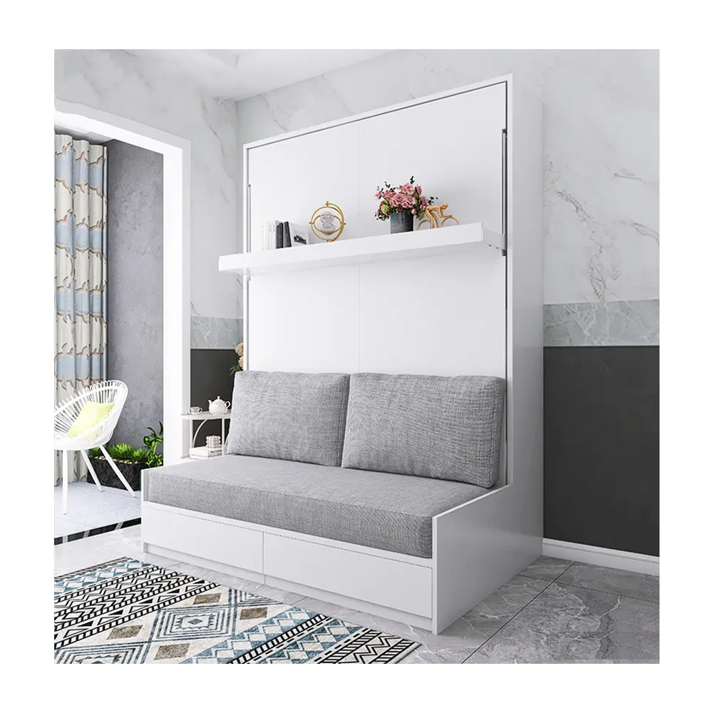Mobilier moderne pour la maison peu encombrant Goldrich lit vertical personnalisé à double paroi lit escamotable avec canapé en bois