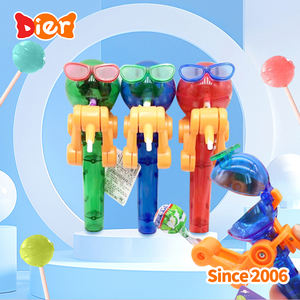 Caramelos al por mayor etiqueta privada personalizada Halal fruta dulce sabor caramelo duro piruleta con lindo Flash Robot niños caramelo juguete ODM - Product Image 3
