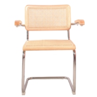 Échantillon gratuit Fabricant OEM Meubles de maison Marcel Breuer Cesca Chaises de salle à manger en bois massif avec structure en métal noir Design moderne