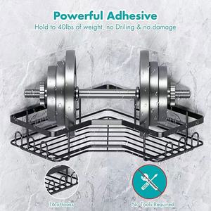 Organisateur de douche mural adhésif 5 pièces avec <span class=keywords><strong>porte</strong></span>-<span class=keywords><strong>savon</strong></span> et <span class=keywords><strong>porte</strong></span>-brosse à dents - Product Image 4