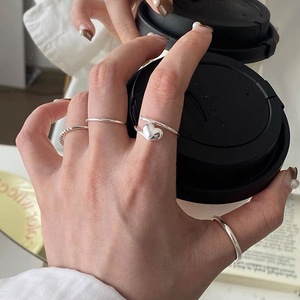 S925 Sterling Silver Heart Shaped <b>Open</b> <b>Ring</b> For Women Simple Elegant Design Everyday Wear Jewelry - Product Image 2