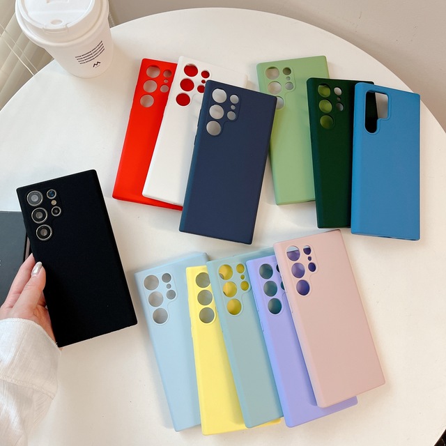 Hot Selling Custom Logo Simple Colorful Soft Silicone Protective Mobile Phone Case Shockproof for Samsung Galaxy S23 Ultra Plus