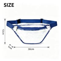 Sac banane en PVC transparent personnalisé réutilisable avec ceinture réglable