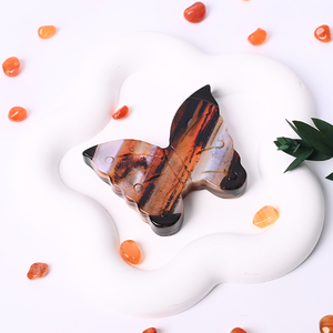 Vente en gros de sculptures d'animaux en agate naturelle, papillon en cristal pour la décoration de la maison - Product Image 4