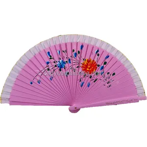 Spanish Hand Fan 9 Inch 23 Cm Handmade Made Of Wood And Fabric Abanicos Espaoles Black With Red Border