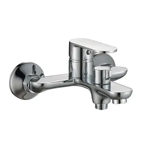 Factory sale various widely used single handle brass wall mounted wide-spread bathtub mixer shower faucet