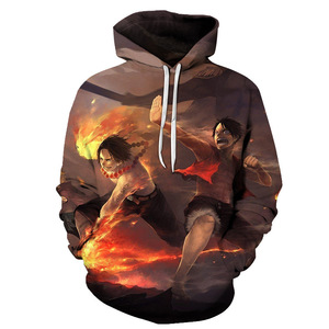 Felpa con Cappuccio Casual da Uomo in Maglia con Stampa 3D Anime Monkey D Luffy <span class=keywords><strong>One</strong></span> <span class=keywords><strong>Piece</strong></span> Stile Harajuku - Product Image 2