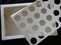 6 12 24 Conteneurs à Cupcake Avec Fenêtre Et Plug-ins 21*13*4 Pouces Boîtes à Muffins Blancs