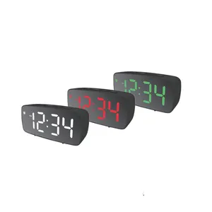 Personalizado levou alarme digital espelho inteligente digital desktop home clock