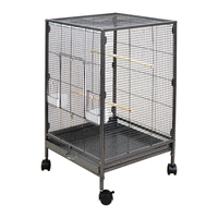 Cage à oiseaux AIER B081 durable à toit ouvert avec support roulant, cage rectangulaire en métal pour perruches et agapornis 46x46x78cm