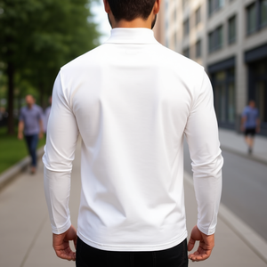 Camiseta de Manga Larga para Hombre Yetta, Cuello Ruso, Corte Ajustado, Tela Waffle, Algodón 220g, Ropa Casual, Talla Adulto Regular - Product Image 2