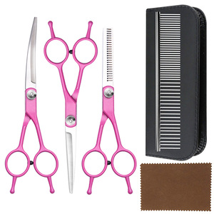 Professional Dog Grooming Scissors Set Stainless Steel Curved Shears For Teddy Dogs Pet Grooming Kit - Product Image 1