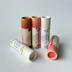 Baume à lèvres bio avec logo personnalisé, emballage en tube en papier de 10 g, contenants en papier kraft recyclable faits à la main pour rouge à lèvres à pression, déodorant - Product Image 6