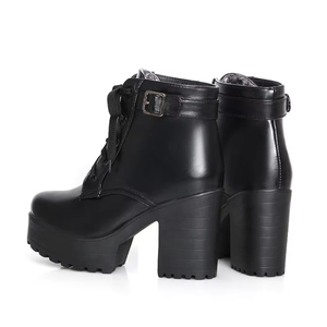 2025 longue ligne grande taille <span class=keywords><strong>bottines</strong></span> gâteau talon épais bottes à lacets pour femmes - Product Image 3
