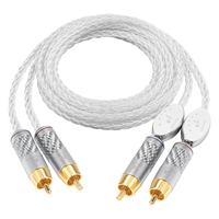 Venta caliente RCA Cable de señal de audio Plata pura 1m 3M 5M 8 hilos trenzado macho a macho para micrófono y altavoz de audio
