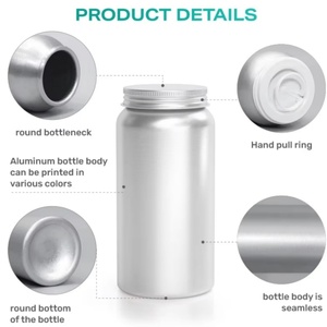 Eco-Friendly Refillable Capsule <b>Container</b> for Dietary <b>Pills</b> Screw Top Aluminum <b>Pill</b> Bottle with Airtight Lid - Product Image 4
