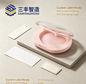 ตลับแป้งแต่งหน้ารูปหัวใจสีเดียวแบบเปล่า - Product Image 2