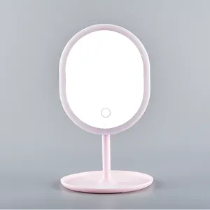 Led Makeup Cermin Profesional Led Menyala Cermin Bulat Desktop Tabel Cermin untuk Salon Kecantikan
