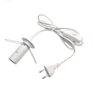 Kabel Daya Lampu Garam Euro VDE, 2 Pin Bulat 2.5A 250V dengan Pemegang Lampu E14