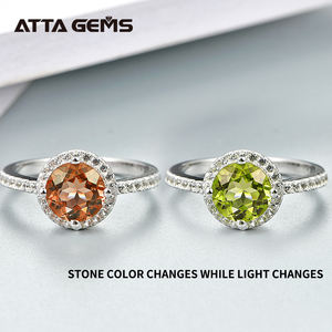 Amethyst Sapphire 925 Sterling Silber Ringe für Frauen 2,3 Karat Runde Form Erstellt Diaspore Zultanite Stein Hochzeit Band - Product Image 2