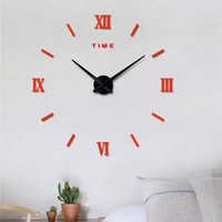 Jam Dinding Digital Quartz Modern Minimalis Senyap Kreatif Satu Sisi Lampu Malam Dekorasi Rumah 3D DIY Akrilik