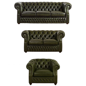 Divano Chesterfield in Pelle PU <span class=keywords><strong>Verde</strong></span> a 3 Posti, Divano Trapuntato con Braccioli Arrotolati e Finiture con Borchie, Set per Hotel, Lobby, Ristoranti, Bar, Club e Lounge - Product Image 4