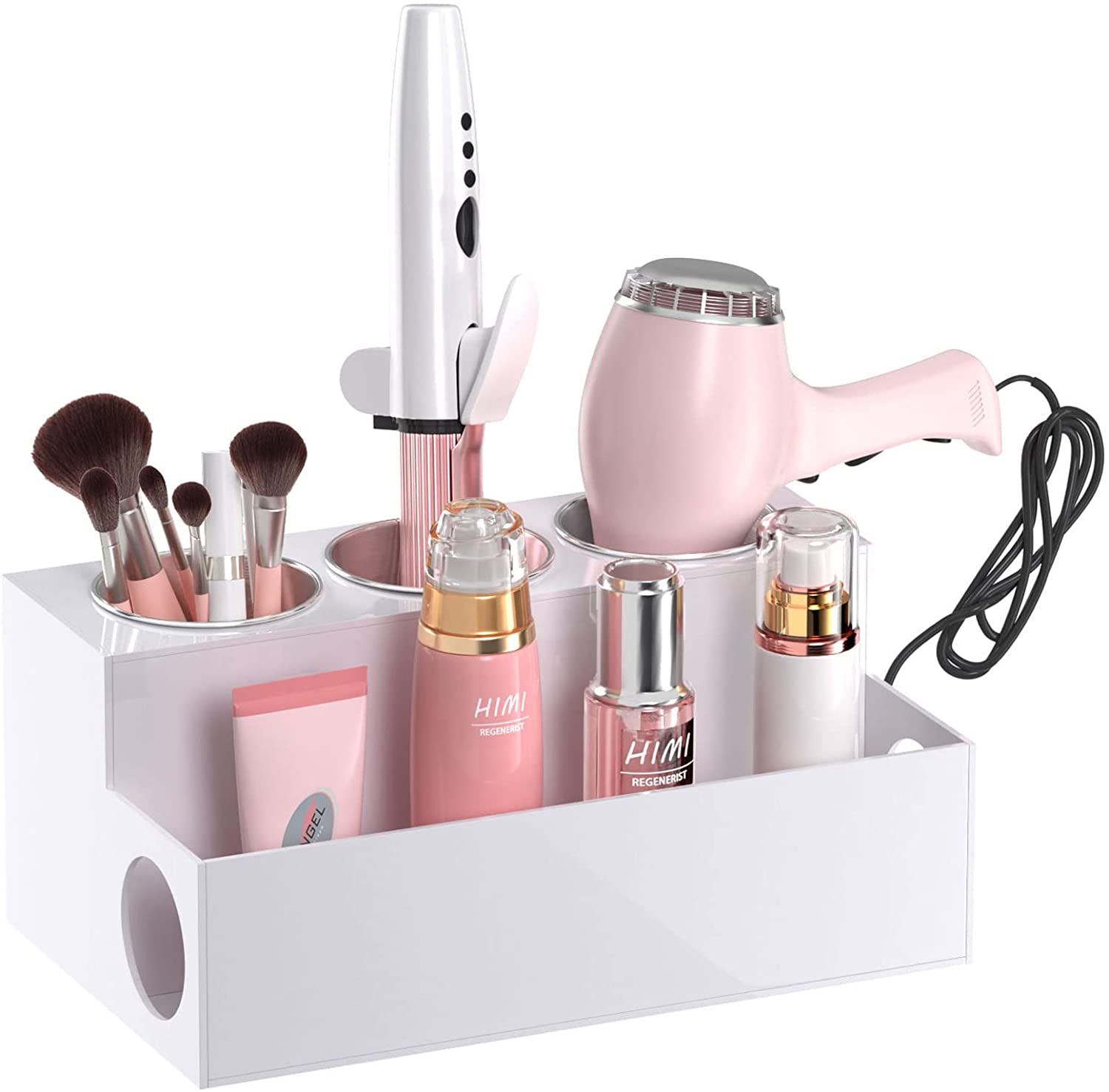 Desktop Acryl Haartrockner Halter - Kosmetik Organizer in Wei
