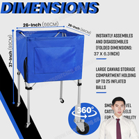 Vente en gros Chariot de rangement pliable et léger pour balles de sport Chariot pliable personnalisé pour balles de volley-ball
