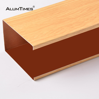 Alumtimes Immeuble de bureaux Plafond à déflecteur suspendu en forme de U Motif en bois Aluminium Imperméable Insonorisé pour plafond décoratif