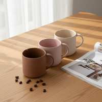 Mug à café en céramique YBH personnalisé de 350 ml, style européen, finition mate, passe au lave-vaisselle et au micro-ondes, sans danger pour les aliments, réutilisable, vaisselle en porcelaine