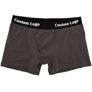 Boxers pour hommes adultes avec logo personnalisé sur la ceinture, 100% coton, taille classique, tissu respirant tricoté, couleur unie, séchage rapide - Product Image 1