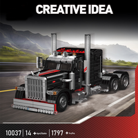Moule King 10037 Knight Camion américain Bloc créatif Modèle de voiture Enfants Ensemble de blocs de construction éducatifs Jouet en plastique Cadeau pour garçon